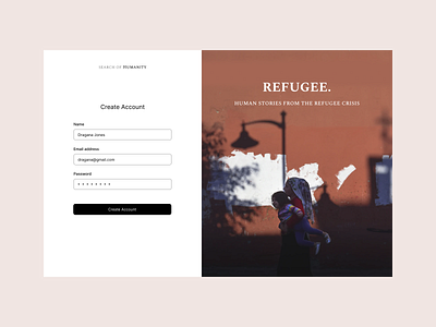 Sign In Page create account design humanity log in refugee registration sign in sign up ui ux web cite