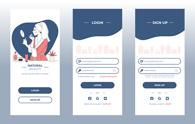 DailyUI001 app beauty dailyui graphic design login signup ui
