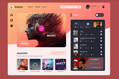 BLOGGING AND MUSIC STREAMING AND DOWNLOAD PLATFORM - MUSBANK blogging musbank music streaming ui ux web app xboring tech