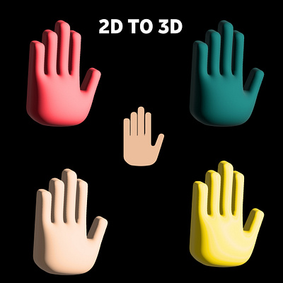 2D TO 3D HAND 2d to 3d 3d 3d design 3d hand 4 color design hand illustartor illustration logo modern simple ui vector