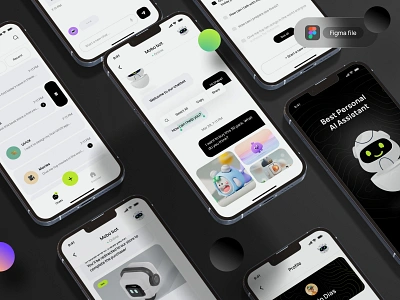 Ai chat bot application (🛍️downloadable) ai aiassistant app application artigicialintelligence assistant chat chatbot chatgpt design figma illustration minimal ui ux web website