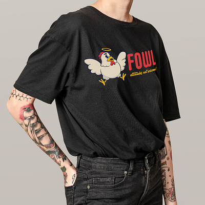 Fowl Attitudes Shirt - Angel Wings Merch apparel design branding character design design graphic design illustration logo logo design shirt design vector art