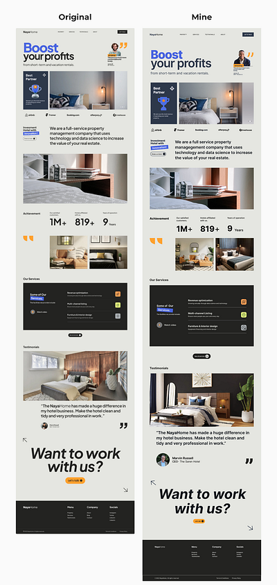 Replication of NayaHome Landing Page landing page product design ui ux