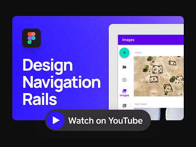 How to Design Navigation Rail Components | YouTube Tutorial clean design design course design systems design tutorial design youtube digital figma tutorial flat material design minimal nav bar navigation rail product design purple simple ui web youtube tutorial youtuber