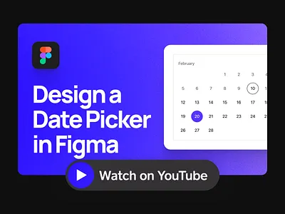 How to Design Date Picker | YouTube Tutorial app design calendar clean date date picker design design tutorial design youtube digital flat google material design material design minimal product design purple simple ui ux design web youtube tutorial