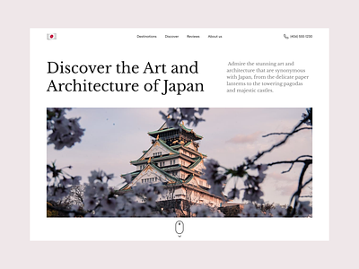 Discover Japan : Website Hero Section - Clean and Minimalist agency for travel elegant website japan japan ui japan website minimalist hero minimalist landing minimalist website scrolling simple design travel agency travel hero section travel landing travel to japan travel web traveling site traveling website ui ui design web design