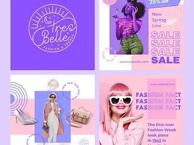 Feminine Branding, Logo and Social Media Design boho boho logo branding custom design fashion fashion design fashionlogo feminine logo girly logo logo logo design social media socialmediadesign tres belle