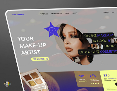Main page of a website for makeup artist design figma landingpage mainpage ui ux web webdesign website