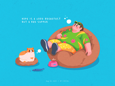 BPC - 03 blue boy branding cat character design fat fatty fish food graphic green illustration npc pink proverb scene sofa ui yellow