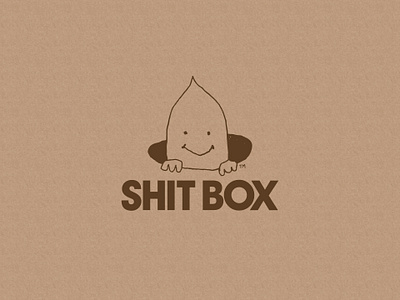 Shit Box Logo branding brown cardboard graphic design identity logo logo design outdoor toilet ploo poop shit box
