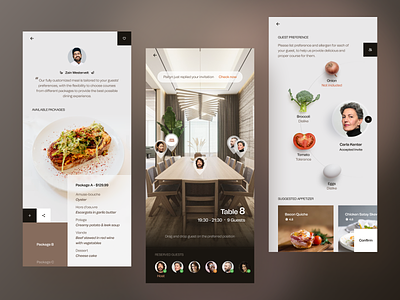 Homestyle Cooking Reservation App app app design clean customize food healthy invite mobile mobile app mobile design package plans profile reservation restaurant share shop ui