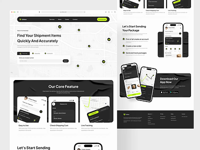 [Animation] unBox - Shipping Tracker Landing Page animation cargo courier delivery freight interaction landing page motion package tracker parcel product design shipment shipping track order tracker transport ui web web design website
