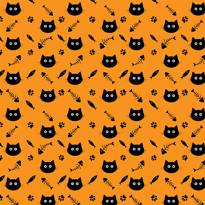 black cat pattern cat cat pattern fish fishbone seamless cat pattern seamless pattern