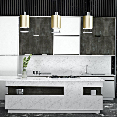 Cold kitchen 3dsmax design interiors lamp render