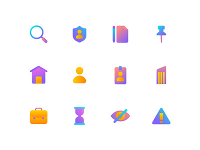 Gradient Icons briefcase business deadline employee hiring house icon iconography job job seeker office search skyscaper work work from home