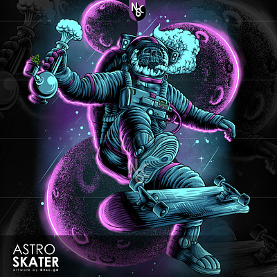 Astro Skater apparel astronaut astroskull cannabis clones clothing commission commissionopen galaxy halloween marijuana monster nft nftart nftcreator skate skull smoke space spacex