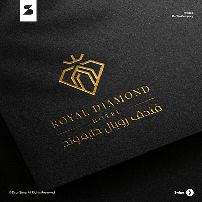 LUXURY LOGO FOR ROYAL DIAMOND HOTEL branding business card design graphic design illustration logo minimal vector