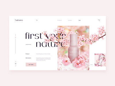 Cosmetic E-commerce Design beauty branding cherry cherry blossom cosmetic e commerce flowers key visual landing page nature photo manipulation pink sakura shop skincare store ui ux web design website