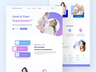 Adoption Website Design : Landing Page Design adoption landing page figma home page home page design homepage infinity design landing page landing page design landingpage minimal web design trending ui design 2023 ui design trend 2023 uiux design ux design viral design 2023 web ui design webdesign website design