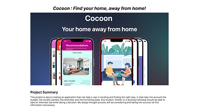 Cocoon (UI/UX Case Study) android app branding case study figma ios mobile mobile design research ui user experience user experience design user interface user interface design ux