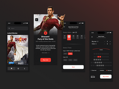 Cinema Booking App cinema mobile design ui ux