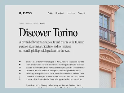 Flygo clean flygo grid layout minimal torino travel uiux web design