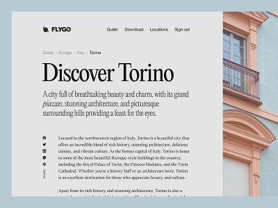 Flygo clean flygo grid layout minimal torino travel uiux web design