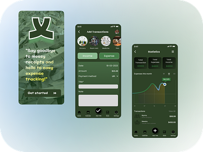 Expense tracking app branding build dailyui design designdrug figma illustration logo ui ux watchmegrow