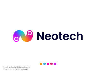 N tech logo mark by Farhad Hossain on Dribbble