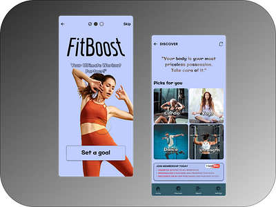 Workout app animation branding build dailyui design designdrug figma graphic design illustration logo ui ux watchmegrow