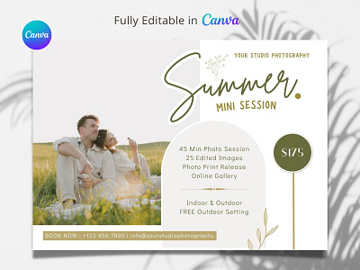 Summer Mini Session canva template mini session summer mini session