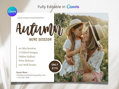 Autumn Mini Session autumn mini session canva template mini session
