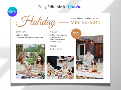 Holiday Mini Session canva template holiday mini session mini session
