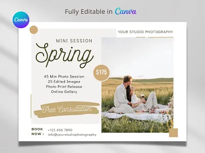 Spring Mini Session canva template mini session spring mini session