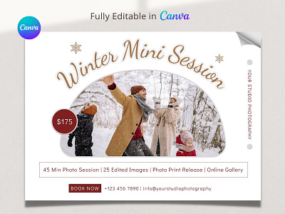 Winter Mini Session canva template mini session winter mini session