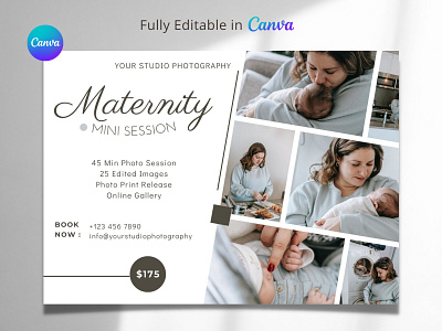 Maternity Mini Session canva template meternity mini session mini session