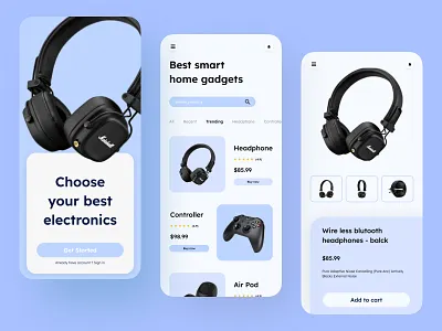 Digital Product Store Mobile App design ecommerce app gadget app gaming headphone mobile app design online store ui ux