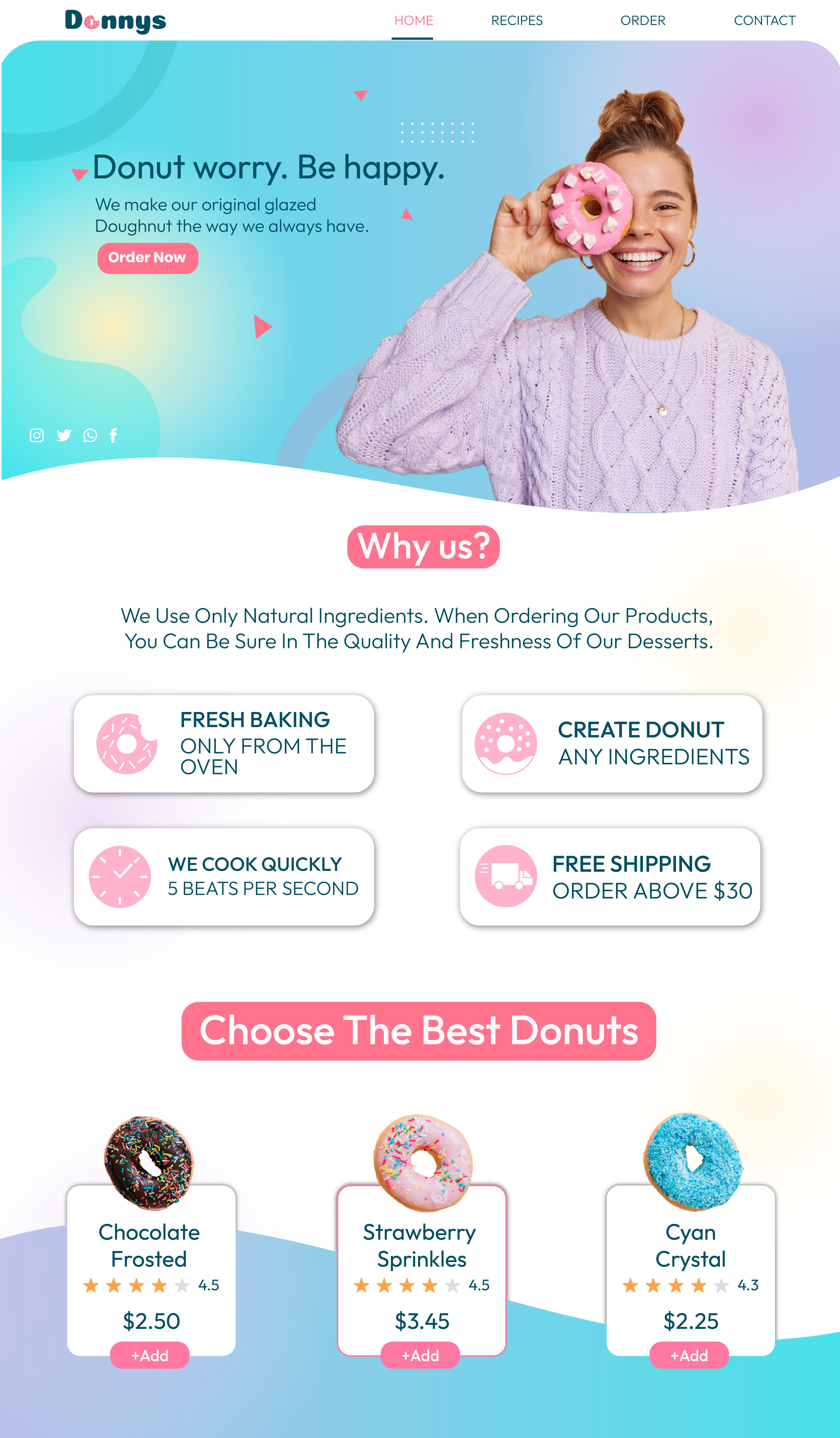 Landing page design for Donut seller!