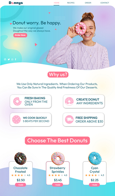 Landing page design for Donut seller!