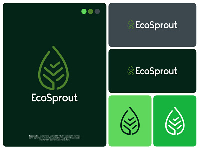 Ecosprout | Letter E - Leaf - Ecology - Community - Green Logo abstract logo animation branding creative eco ecology environment fresh graphic design grow growth leaf leaves life logo mehedi islam minimal natural save planet sprout