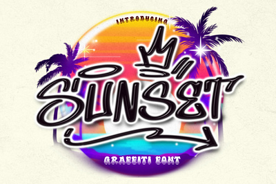 Sunset font font font design graffiti font handwritten font typography