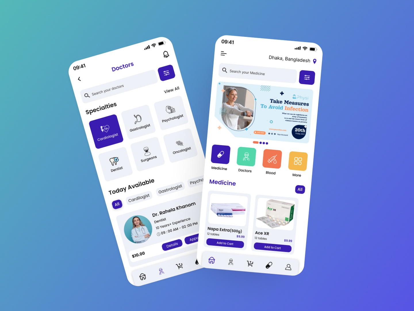 Health Care Apps UI Design (Home and Doctors screens) by Rayhanul Islam ...