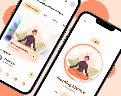 Meditation App UI Concept figjam figma interaction design meditation meditation app ui ui ui idea ux visual design