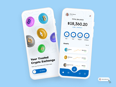 Cryptocurrency Exchange - Mobile App 3d animation art branding crypto digitaldesign flatdesign graphic design icon illustration innovationsync logo mobile motion graphics nft product design typography ui vector webdesign