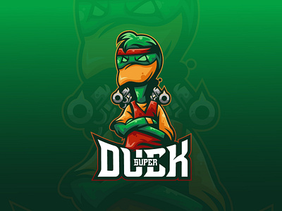Super Duck Mascot Logo Template duck duck logo duck mascot esport esport logo esport mascot game logo game mascot logo mascot
