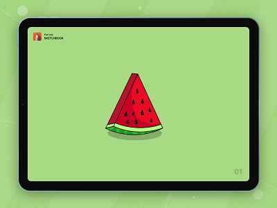Watermelon Slice Illustration Design art design digital art digital illustration graphic design illustration sketchbook slice watermelon watermelon slice