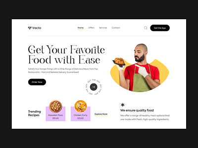 Food Delivery Web Header clean courier delivery design dinner ecommerce figma food food delivery web header homepage landing page lunch minimal order ui user experience user interface ux web website