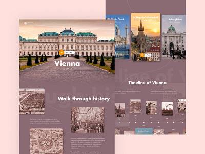 Vienna history tour website concept austria design design concept history homepage interface modern ui ux ui design vienna web design