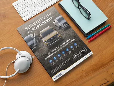 Serenity by Ford Protect branding design editorial ford fordprotect graphic design illustration illustrator insert magazine insert photoshop serenity