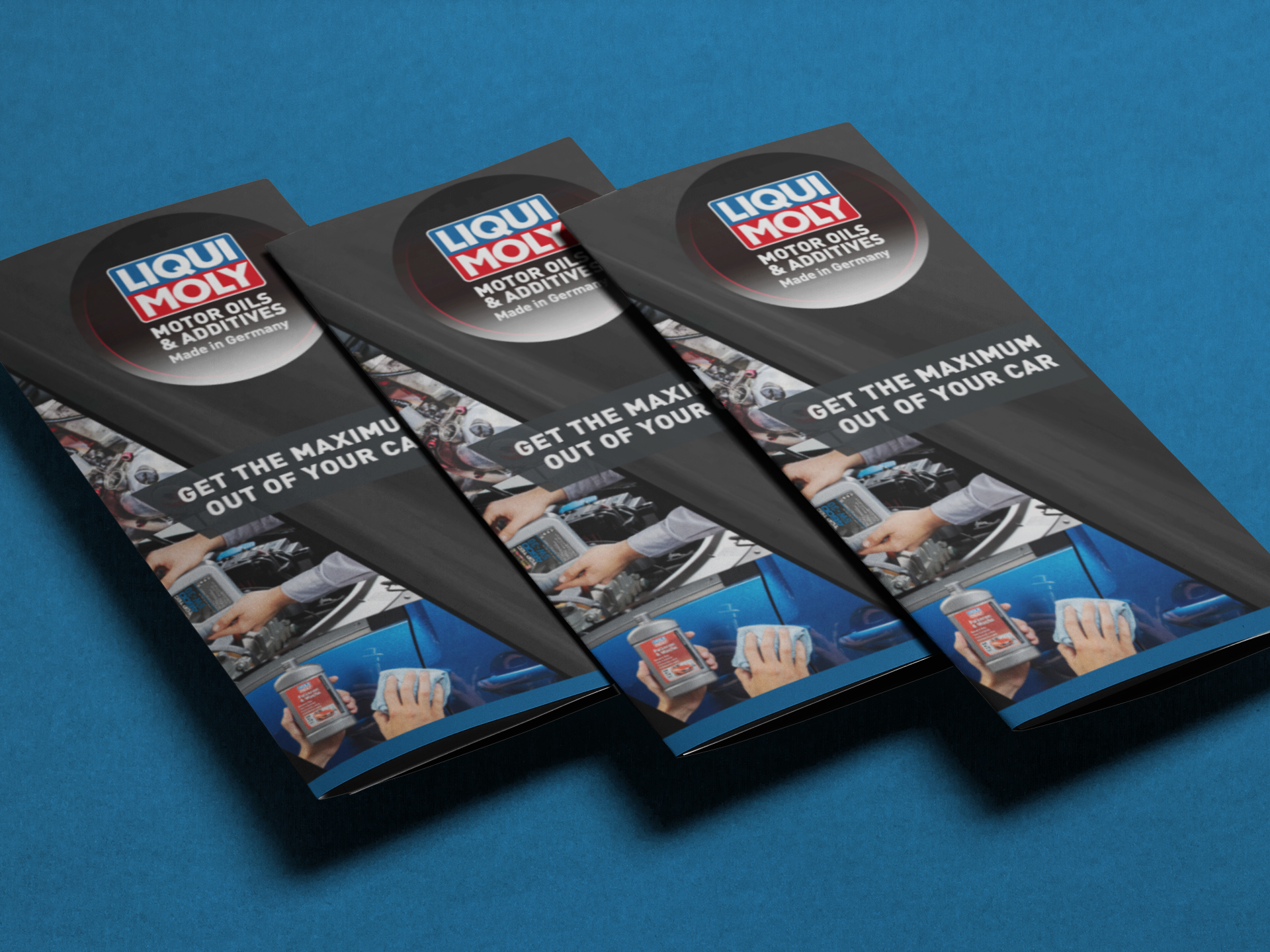 Liquimoly Informative Flyer additive best oil brand branding car care design flyer graphic design illustration illustrator layout liquimoly oil photoshop ui vector visual design